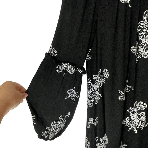 Lulu's Black Dress with White Embroidery No One Quite Like You - Picture 6 of 10